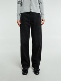 TOTEME - Twisted Seam Denim Full Length in Faded Black