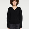 TOTEME - V-Neck Wool Cashmere Knit in Black