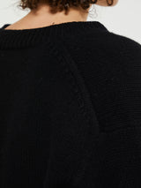 TOTEME - V-Neck Wool Cashmere Knit in Black