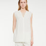Toteme - Fluid V-Neck Top in Off-White