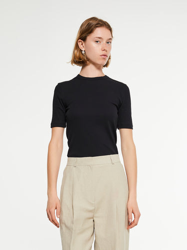 TOTEME - Classic Rib T-Shirt in Black