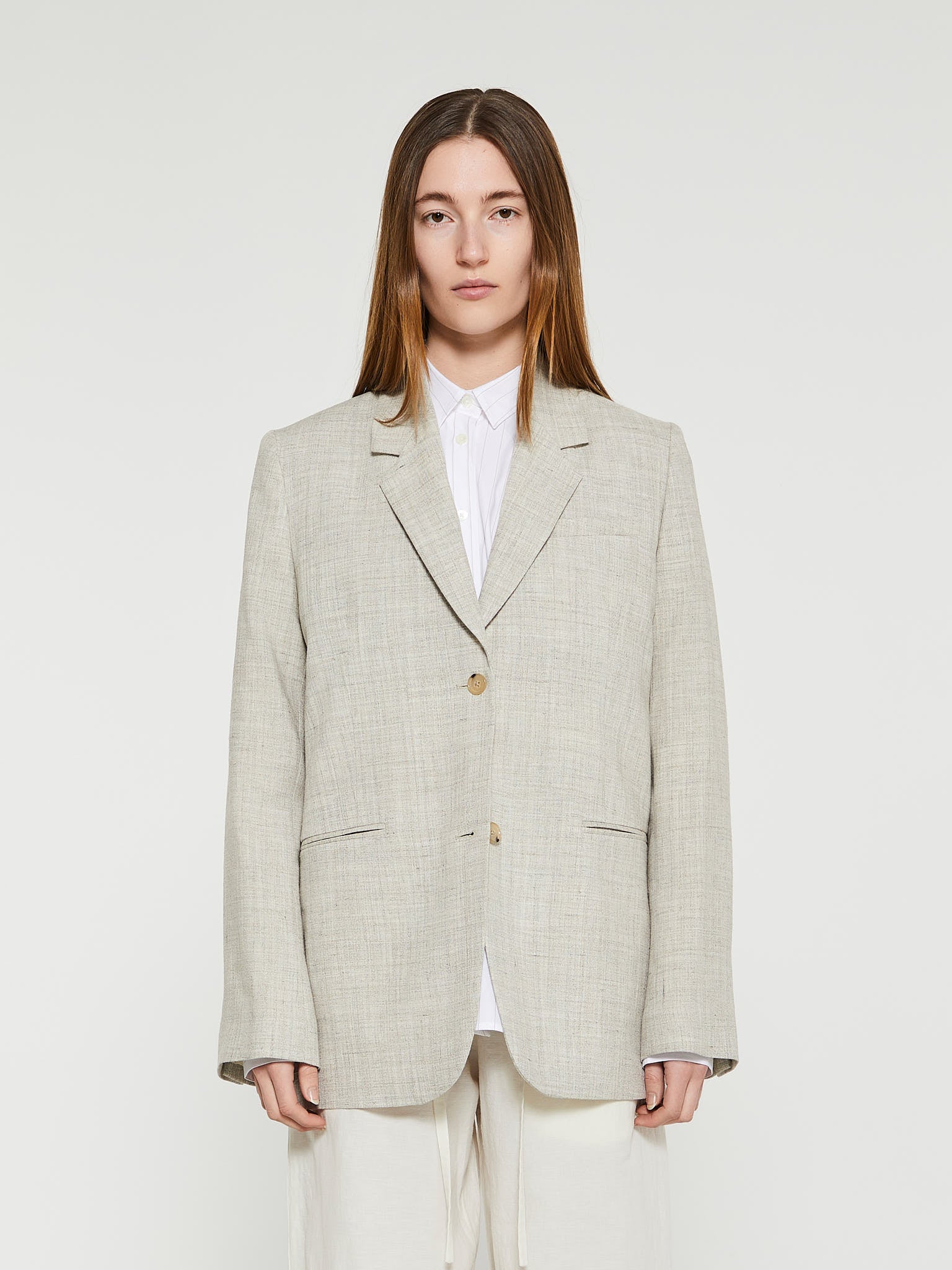 Toteme - Tailored Suit Jacket in Oat Melange