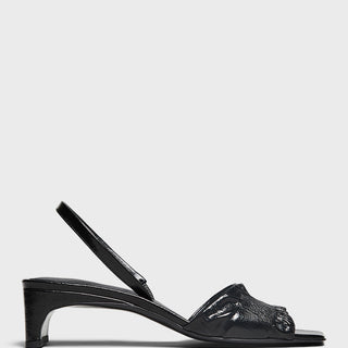 TOTEME - The Gathered Scoop-Heels Sandals in Black
