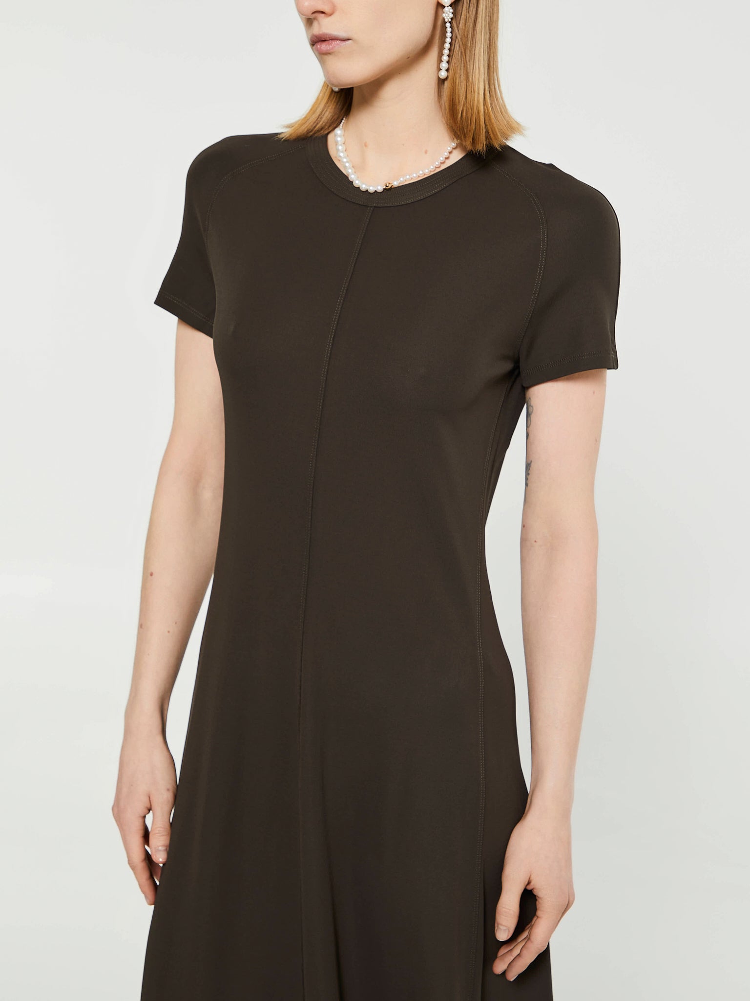 TOTEME - Fluid Jersey Dress in Pepper