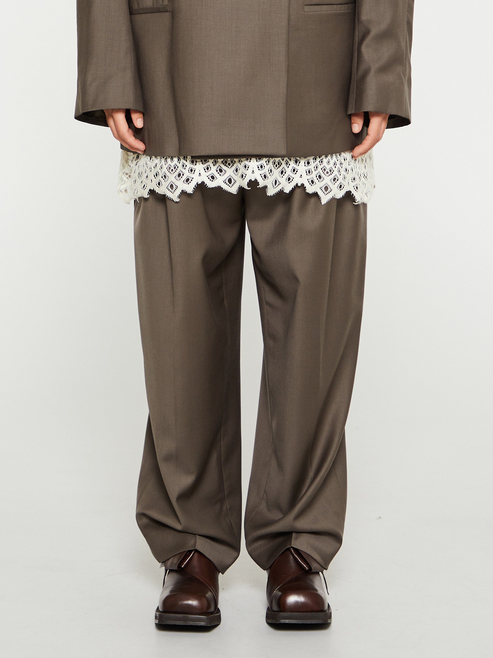 TOTEME - Double-Pleated Cropped Trousers in Ash