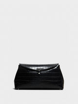 TOTEME - T-Lock Clutch in Black Croco