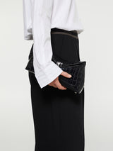 TOTEME - T-Lock Clutch in Black Croco
