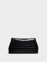 TOTEME - T-Lock Clutch in Black Croco