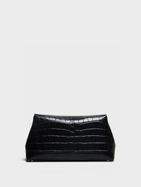 TOTEME - T-Lock Clutch in Black Croco