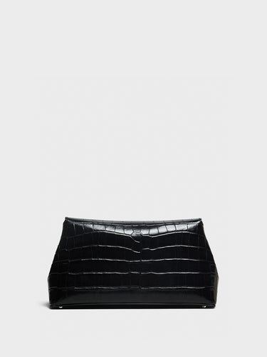 TOTEME - T-Lock Clutch in Black Croco