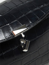 TOTEME - T-Lock Clutch in Black Croco