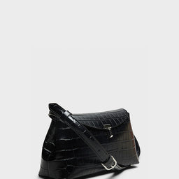 TOTEME - T-Lock Clutch in Black Croco