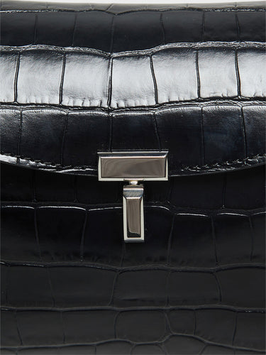 TOTEME - T-Lock Clutch in Black Croco