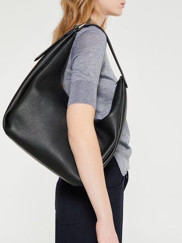 TOTEME - Belt Hobo Bag in Black Grain