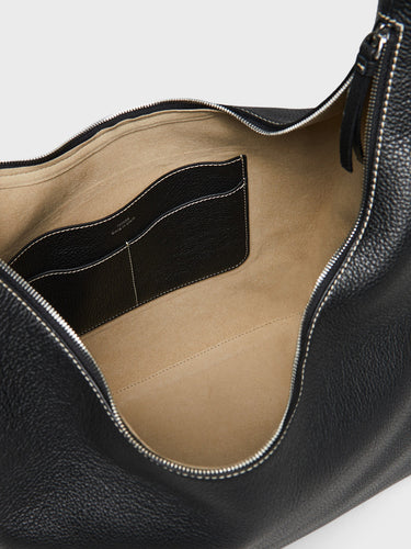 TOTEME - Belt Hobo Bag in Black Grain
