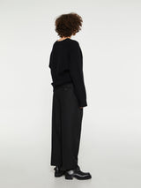 TOTEME - Double-Pleated Cropped Trousers in Black