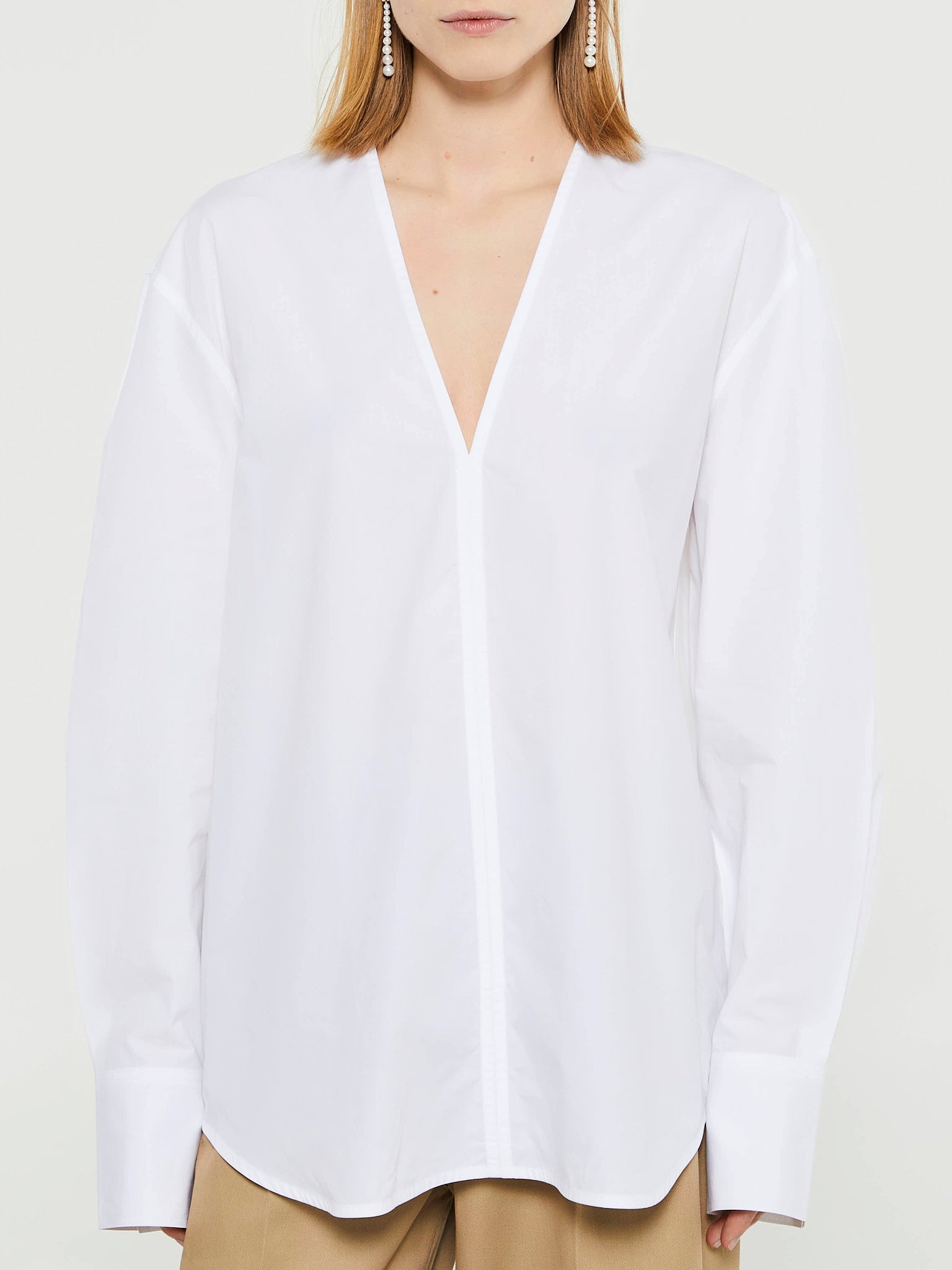 TOTEME - V-Neck Shirt in White