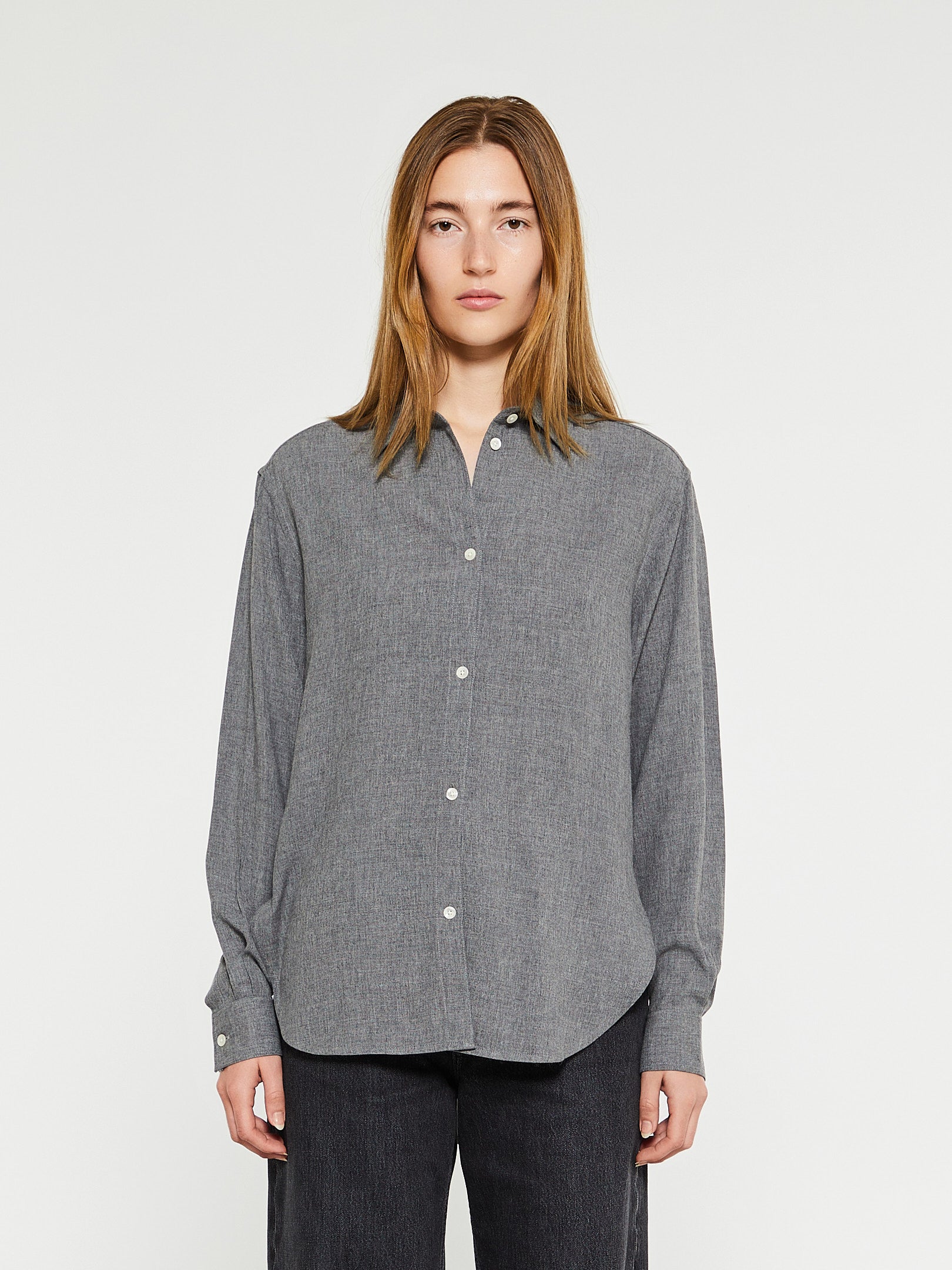 TOTEME - Relaxed Shirt in Grey Melange