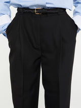 TOTEME - Double-Pleated Tailored Trousers in Black