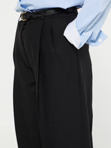 TOTEME - Double-Pleated Tailored Trousers in Black