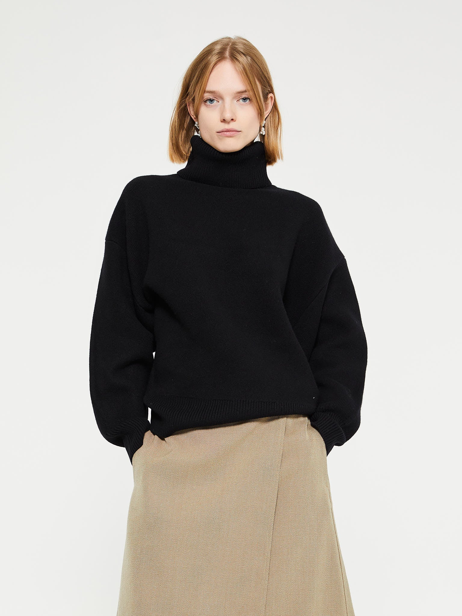 TOTEME - Double-Knit Turtleneck in Black