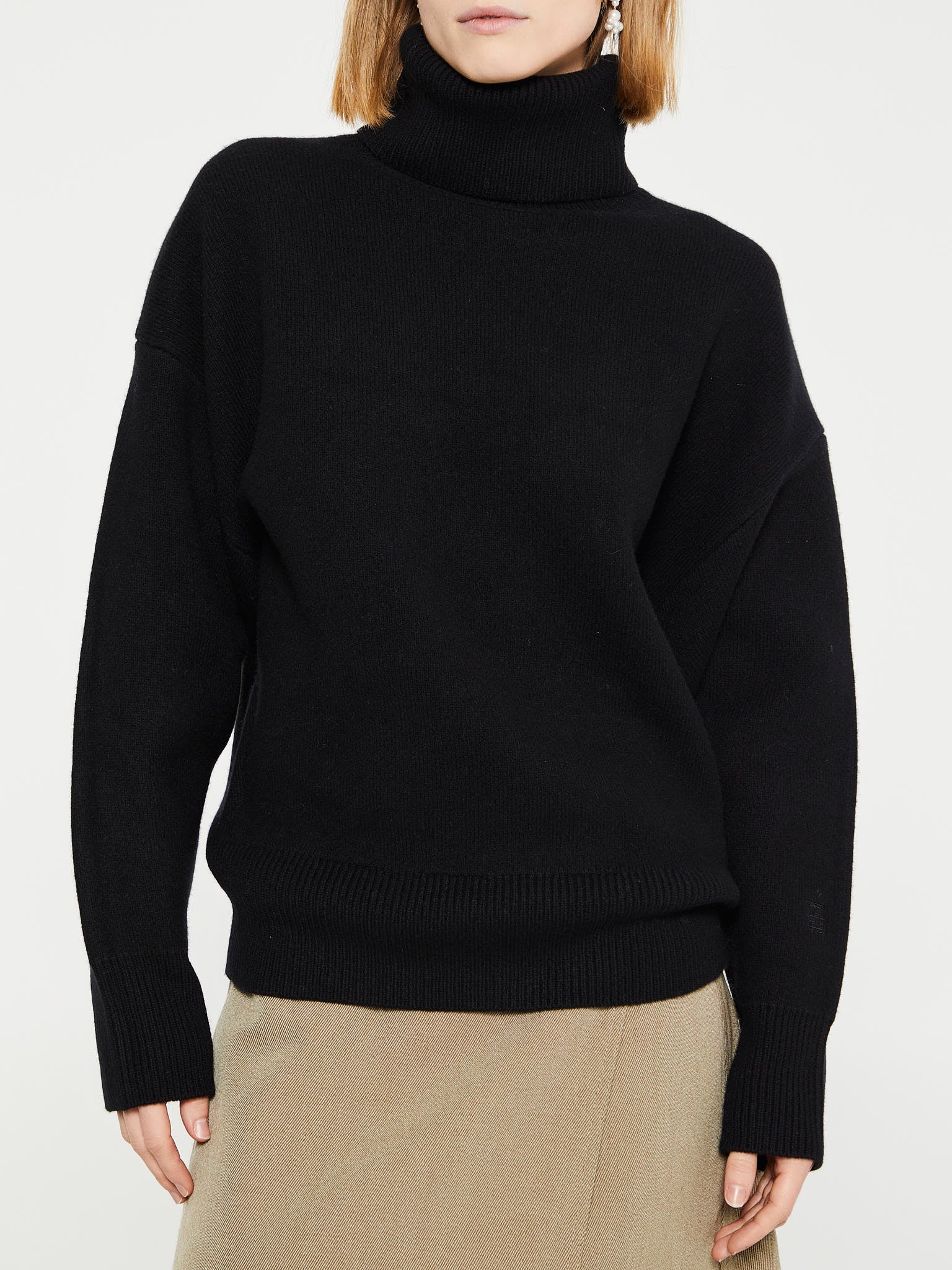 TOTEME - Double-Knit Turtleneck in Black