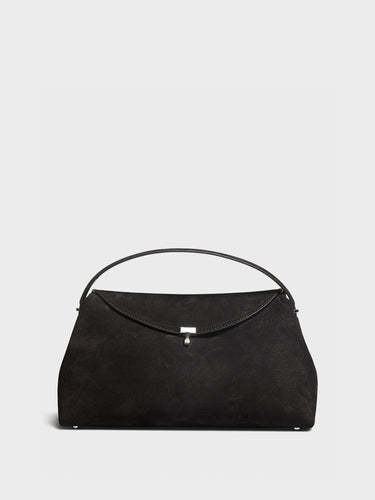 TOTEME - T-Lock Suede Top Handle Bag in Espresso