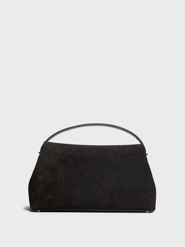 TOTEME - T-Lock Suede Top Handle Bag in Espresso