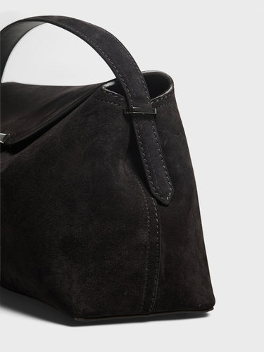 TOTEME - T-Lock Suede Top Handle Bag in Espresso