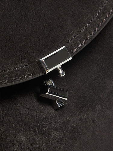 TOTEME - T-Lock Suede Top Handle Bag in Espresso