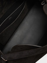 TOTEME - T-Lock Suede Top Handle Bag in Espresso