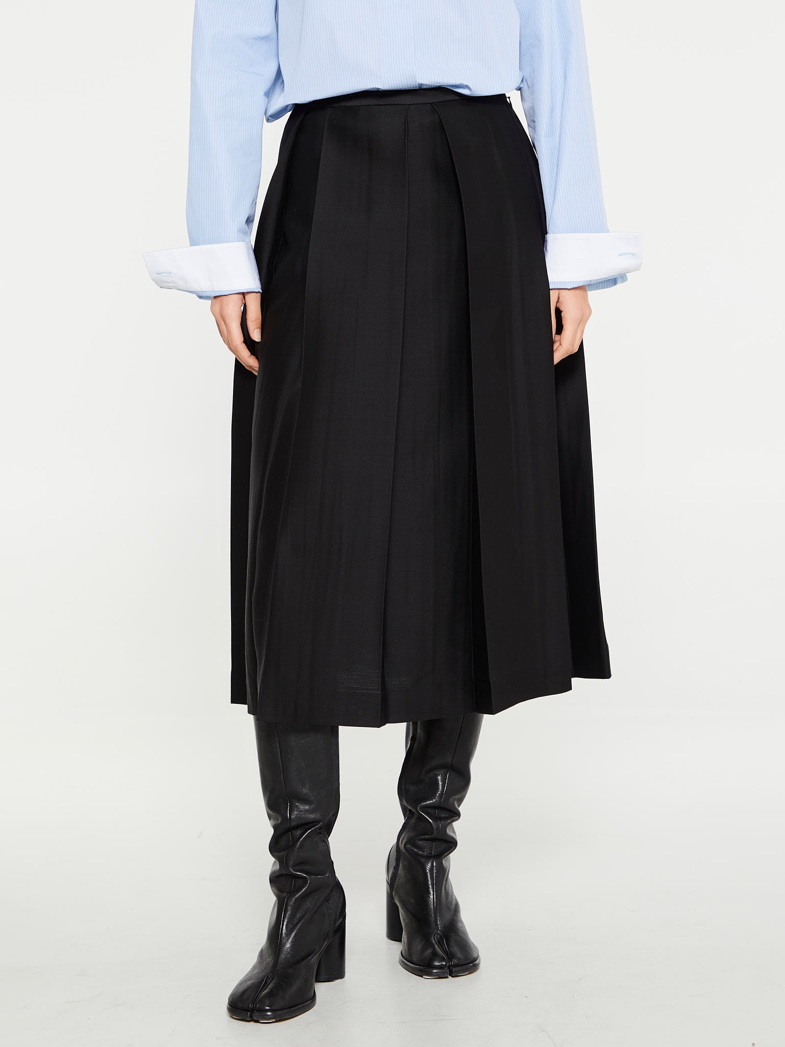 TOTEME - Wool Silk Twinflower Skirt in Black