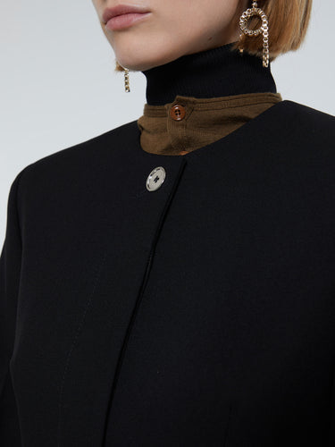 TOTEME - Collarless Cinched Jacket in Black
