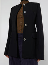 TOTEME - Collarless Cinched Jacket in Black
