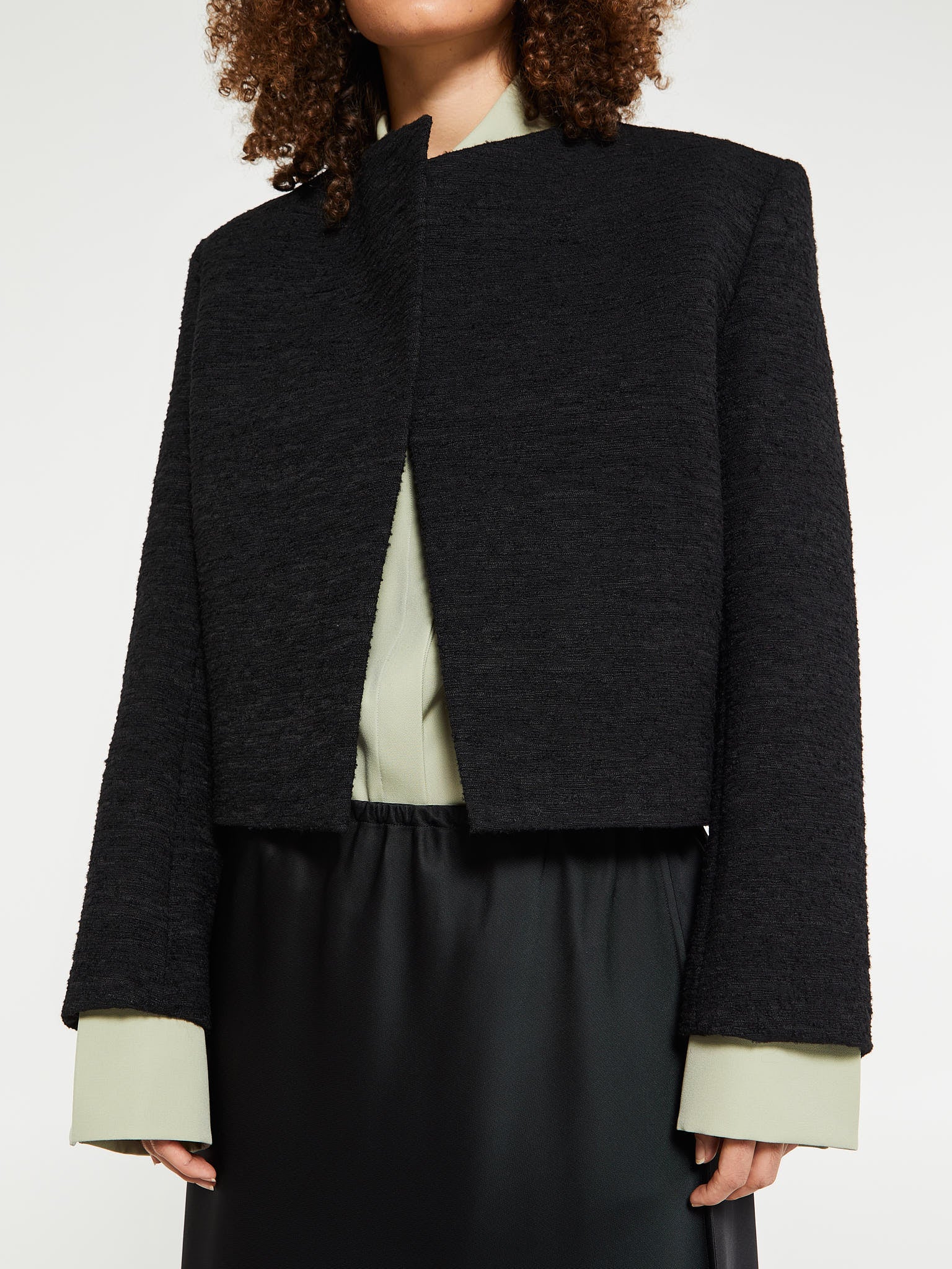 TOTEME - Cropped Bouclé Jacket in Black