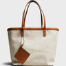 TOTEME - Canvas Travel Tote Bag in White and Brown