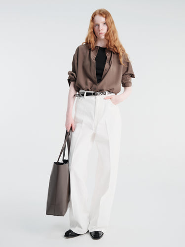 TOTEME - Silk Crepe Shirt in Brown