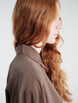TOTEME - Silk Crepe Shirt in Brown