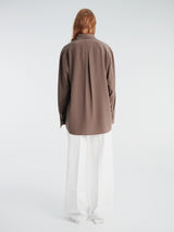 TOTEME - Silk Crepe Shirt in Brown