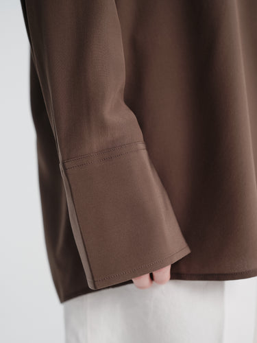 TOTEME - Silk Crepe Shirt in Brown