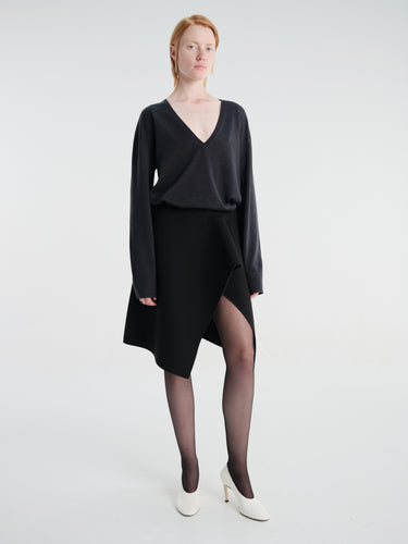 TOTEME - Slit Scuba Skirt in Black