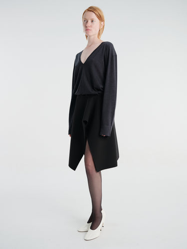 TOTEME - Slit Scuba Skirt in Black