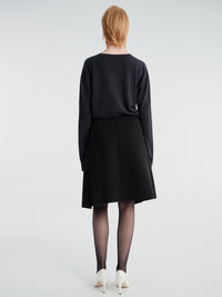 TOTEME - Slit Scuba Skirt in Black