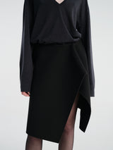 TOTEME - Slit Scuba Skirt in Black