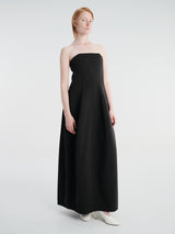 TOTEME - Strapless Balloon Dress in Washed Black