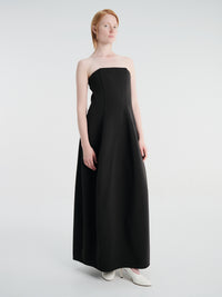 TOTEME - Strapless Balloon Dress in Washed Black