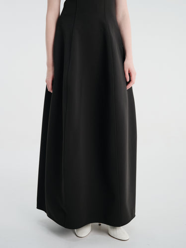 TOTEME - Strapless Balloon Dress in Washed Black
