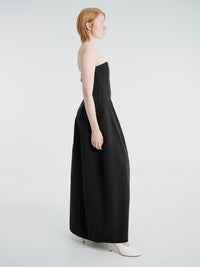TOTEME - Strapless Balloon Dress in Washed Black