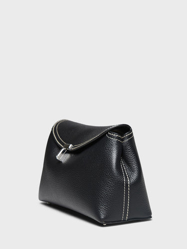 TOTEME - T-Lock Clutch in Black Grained Leather