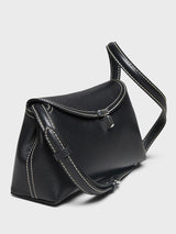 TOTEME - T-Lock Clutch in Black Grained Leather